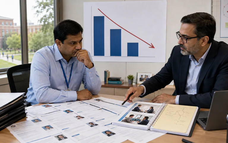 Case study: a college placement rate falling two years running