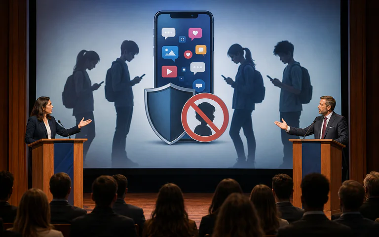 Debate: social media should be barred for under-16s