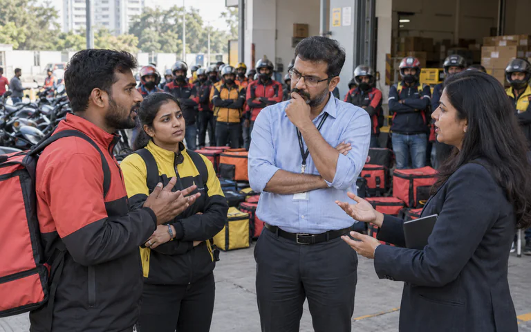 Case: a food-delivery company faces a delivery-partner strike