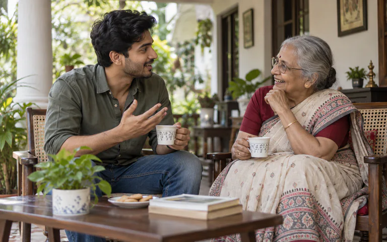 Describe an elderly person you enjoy talking to
